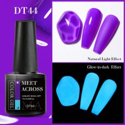MEET ACROSS 7ml Rose Red Fluorescent Gel Nail Polish Neon Sparky Semi Permanent Soak Off Nail Art UV LED Gel Varnish For Nails
