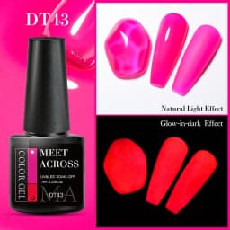 MEET ACROSS 7ml Rose Red Fluorescent Gel Nail Polish Neon Sparky Semi Permanent Soak Off Nail Art UV LED Gel Varnish For Nails