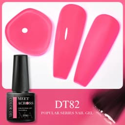 MEET ACROSS 7ml Rose Red Fluorescent Gel Nail Polish Neon Sparky Semi Permanent Soak Off Nail Art UV LED Gel Varnish For Nails