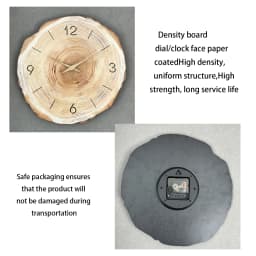 1pc Wooden Ring Wall Clock, Wood Cross-Section Texture Pattern Design of the Original Wood Color Wall Clock, Home Mute Clock