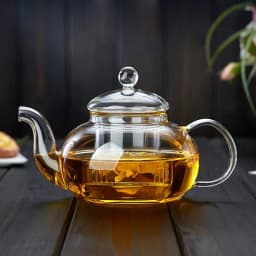 JUSTINLAU 400/1000ML Filterable Heat-resistant Thickened Glass Teapot High Borosilicate Glass Flower Tea Pot Glass Tea Pot Set