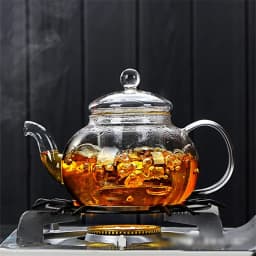 JUSTINLAU 400/1000ML Filterable Heat-resistant Thickened Glass Teapot High Borosilicate Glass Flower Tea Pot Glass Tea Pot Set