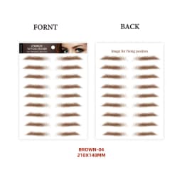 Eyebrow Makeup Tattoo Sticker Water-based Hair-liked Waterproof Long Lasting False Eyebrows Stickers for Brow Grooming Shaping