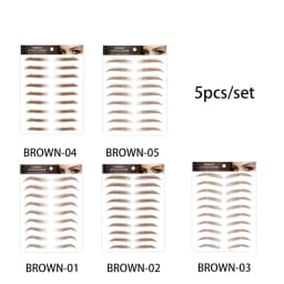 Eyebrow Makeup Tattoo Sticker Water-based Hair-liked Waterproof Long Lasting False Eyebrows Stickers for Brow Grooming Shaping