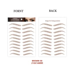 Eyebrow Makeup Tattoo Sticker Water-based Hair-liked Waterproof Long Lasting False Eyebrows Stickers for Brow Grooming Shaping