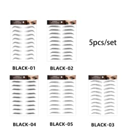 Eyebrow Makeup Tattoo Sticker Water-based Hair-liked Waterproof Long Lasting False Eyebrows Stickers for Brow Grooming Shaping