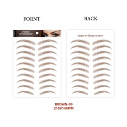 Eyebrow Makeup Tattoo Sticker Water-based Hair-liked Waterproof Long Lasting False Eyebrows Stickers for Brow Grooming Shaping