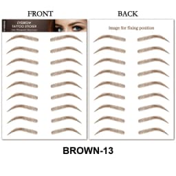 Eyebrow Makeup Tattoo Sticker Water-based Hair-liked Waterproof Long Lasting False Eyebrows Stickers for Brow Grooming Shaping