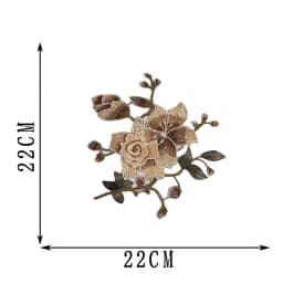 1 Set Brown Flower Embroidered Sew on Patches Repair