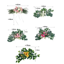 Artificial Wedding Arch Flowers Boho Red Rose Eucalyptus Garland Drapes Home Decoration Wedding Decorations Welcome Sign