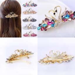 Sparkly Diamond Swan Barrettes Stylish Barrette Hair Clip Hair Clip Hair Clip Pony Tail Clip Head Top Clip