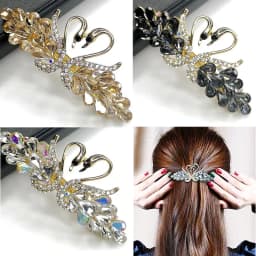 Sparkly Diamond Swan Barrettes Stylish Barrette Hair Clip Hair Clip Hair Clip Pony Tail Clip Head Top Clip