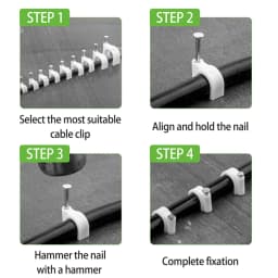 100PCS 4/5/6/7/8/9/10/12mm Circle Nail Clip Wire Management Clamp White Fixing Round Steel Nail Wall Hanging Cable Clips