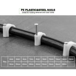 100PCS 4/5/6/7/8/9/10/12mm Circle Nail Clip Wire Management Clamp White Fixing Round Steel Nail Wall Hanging Cable Clips