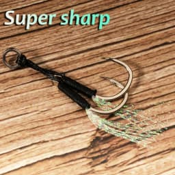10 Pairs Cast Jig Assist Hook High Carbon Steel Angle Barbed Thread Feather Fishing Tackle Slow Jigging Tool Pesca Lure Fishhook
