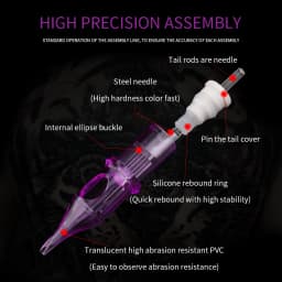 YILONG 10Pcs Disposable Tattoo Cartridges Needle RL Round Liner Shader Tattoo Needle For Tattooing Machine Supply