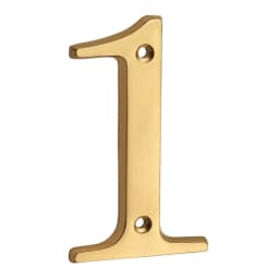 1pc 101mm Brass House Number Outdoor 4 inch Metal Letter Apartment Door Number Mailbox Address Sign #0-9 With Screws