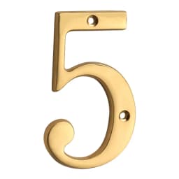 1pc 101mm Brass House Number Outdoor 4 inch Metal Letter Apartment Door Number Mailbox Address Sign #0-9 With Screws