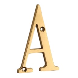 1pc 101mm Brass House Number Outdoor 4 inch Metal Letter Apartment Door Number Mailbox Address Sign #0-9 With Screws
