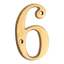 1pc 101mm Brass House Number Outdoor 4 inch Metal Letter Apartment Door Number Mailbox Address Sign #0-9 With Screws