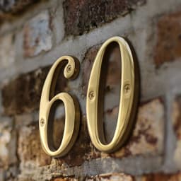 1pc 101mm Brass House Number Outdoor 4 inch Metal Letter Apartment Door Number Mailbox Address Sign #0-9 With Screws