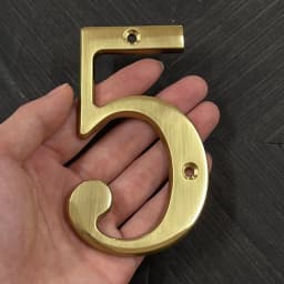 1pc 101mm Brass House Number Outdoor 4 inch Metal Letter Apartment Door Number Mailbox Address Sign #0-9 With Screws