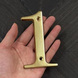 1pc 101mm Brass House Number Outdoor 4 inch Metal Letter Apartment Door Number Mailbox Address Sign #0-9 With Screws