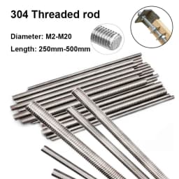M2 M2.5 M3 M4 M5 M6 M8 M10 M12M14M16M18 M20 304 Stainles Steel Full Thread Rod Screw Rod Headless Bolt Thread Full Threaded Stud