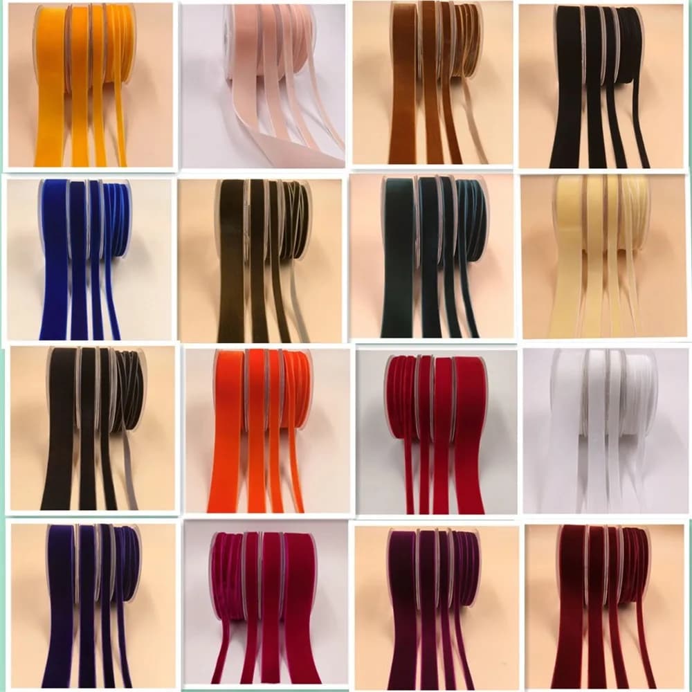 6-25mm Velvet Ribbon Single Face Wedding Party Decoration Handmade Ribbon Gift Wrapping Hair Bowknot DIY Christmas Inelastic