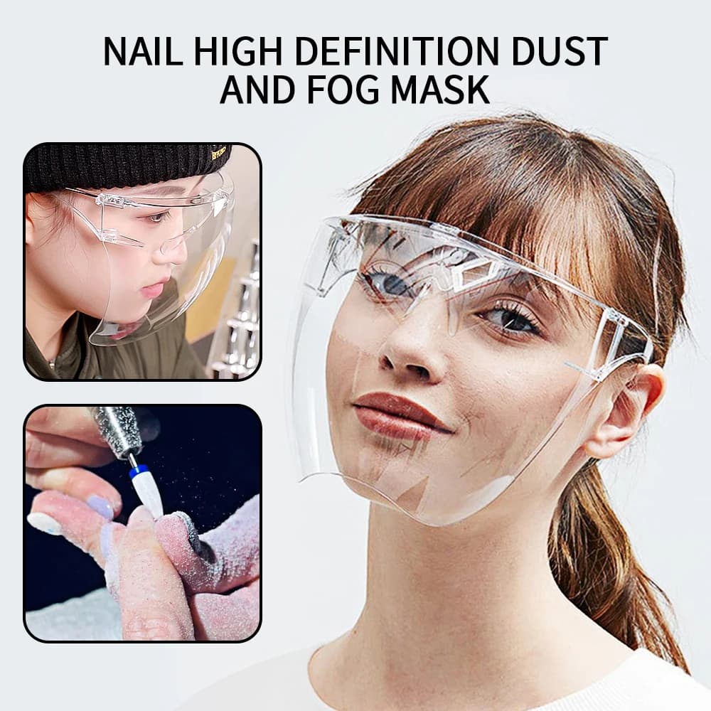 1/3 Pcs Full Face High-definition Transparent Anti Fog Anti Splash Protective Mask High Transparency Goggles Nail Art Tool