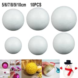 10pcs Party Wedding Decoration Modeling Craft Solid Foam Ball Polystyrene Balls Round Tree White 50mm-100mm