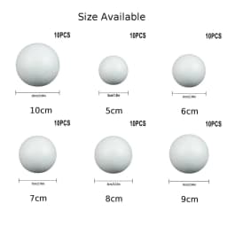 10pcs Party Wedding Decoration Modeling Craft Solid Foam Ball Polystyrene Balls Round Tree White 50mm-100mm