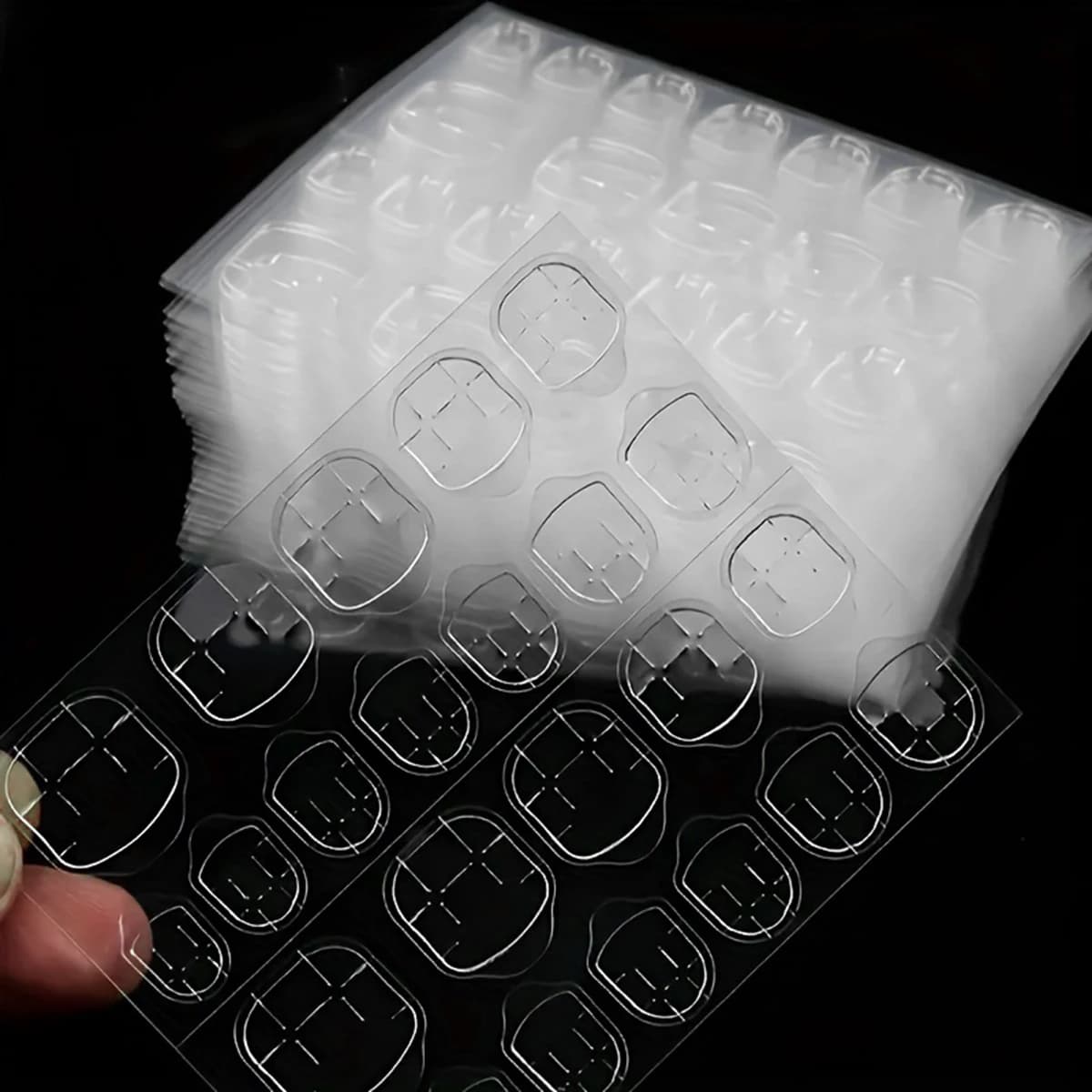 10 to 200 Sheets Nail Adhesive Tabs, Environmentally Waterproof Double-Side Nail Glue Sticker, For False Nails Press On Nails