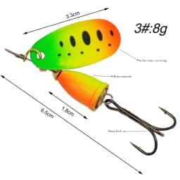 Fishing Lure Spinner Bait Copper Bell Artificial Metal Lures 8g Compound Baits Rotation Sequins 1 Piece SALE