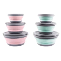 Portable Folding Lunch Box Bowl Sets Silicone 3Pcs/Set Food Container Outdoor Camping Tableware Set Foldable Salad Bowl with Lid