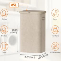 1PC Laundry Basket With Wheels And Lid,Closed Laundry Hamper,Suitable For Bedrooms,Bathtubs,Laundry,Dormitories