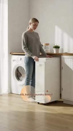 1PC Laundry Basket With Wheels And Lid,Closed Laundry Hamper,Suitable For Bedrooms,Bathtubs,Laundry,Dormitories