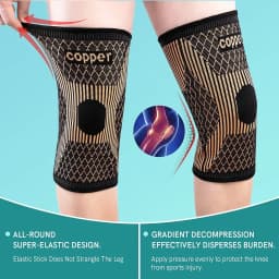 Copper Knee Brace for Arthritis Pain & Support - Copper Knee Sleeve for Knee Pain Compression Sleeve for Sports, Knee Pain Relie