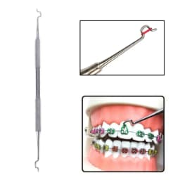 Dental Stainless Steel Ligature Tie Placement Tool Orthodontic Twirl-on Module Elastic Ligation Ring Holder Dentistry Instrument