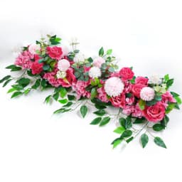 100cm Luxury White Rose Artificial Flower Row Wedding Table Centerpiece Flowers Backdrop Wall Arches Decor Party Stage Floral