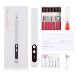 6in1 Wireless Nail Drill 15000RPM with LED Light and Screen Manicure Cutter Nail Repair Pedicure Milling Cutter Polisher Sander