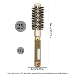 Aluminum Tube Round Barrel Hair Curling Brush Anti Static Round Rolling Brush Pro Barber Hair Rolling Brush Salon Styling Tools