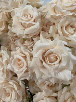 7Heads Roses Bouquet Artificial Flower Beige Ivory Vintage Rose Large Size Rose Living Room Dry Flower Decoration Wedding