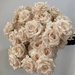 7Heads Roses Bouquet Artificial Flower Beige Ivory Vintage Rose Large Size Rose Living Room Dry Flower Decoration Wedding