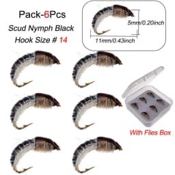Fishing Lures-6/9Pcs/Box Realistic Nymph Scud Fly for Trout Fishing Fly Tying Artificial Bait Lure