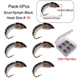 Fishing Lures-6/9Pcs/Box Realistic Nymph Scud Fly for Trout Fishing Fly Tying Artificial Bait Lure