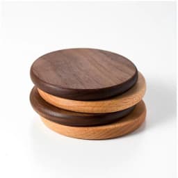 1PCS Solid Walnut Wood Coaster Round Square Beech Wood Cup Mat Durable Heat Resistant Tea Coffee Cup Pad Placemats 8.8cm/3.46in