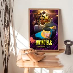 I-Invincible Cartoon Self-adhesive Art Poster Fancy Wall Sticker for Living Room Bar Decoration Vintage Decorative Painting