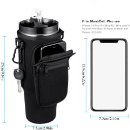 1/2/4 Piece 40oz Water Bottle Carrier Bag Pouch Cover for Thermos Water Bottle Holder Adjustable Shoulder Strap Mug Cover