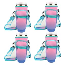 1/2/4 Piece 40oz Water Bottle Carrier Bag Pouch Cover for Thermos Water Bottle Holder Adjustable Shoulder Strap Mug Cover